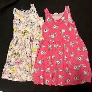 H & M Size 6-8 Girls Tank Cotton Dress Bundle